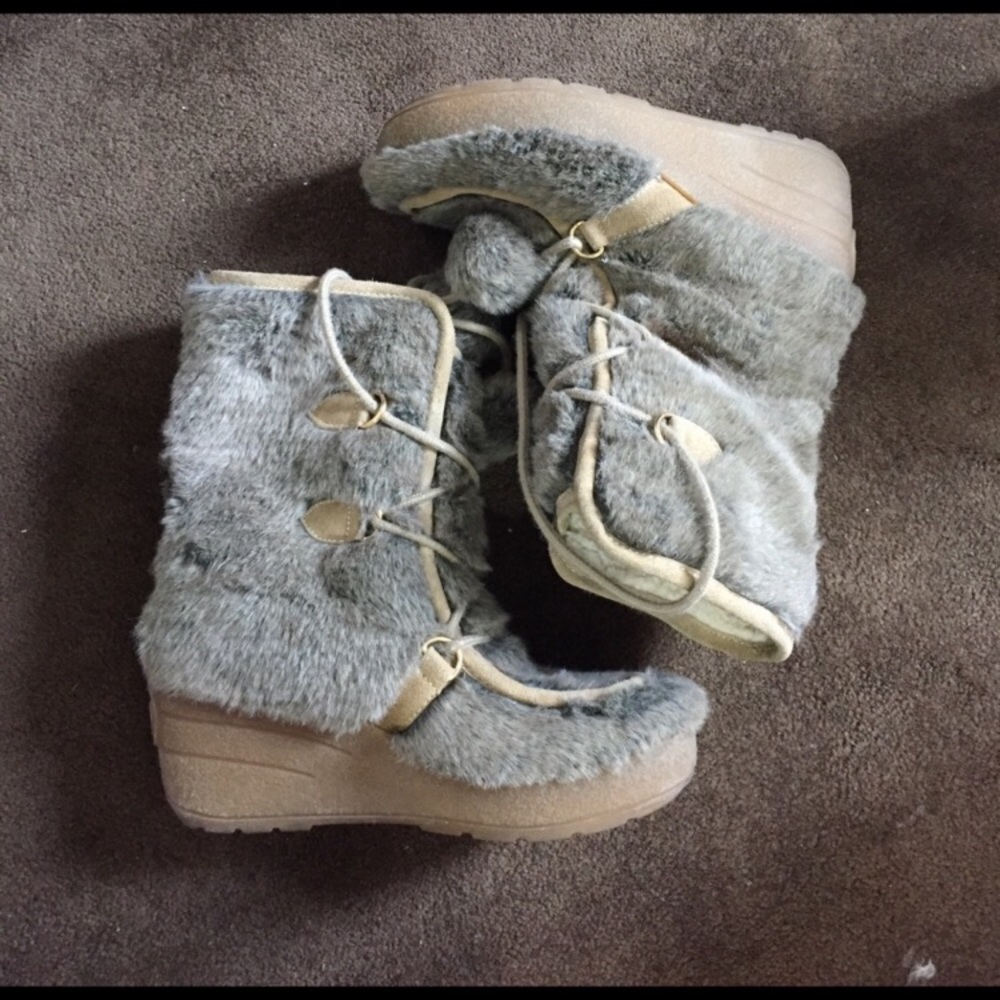 Juicy Couture Fur Wedge Boots